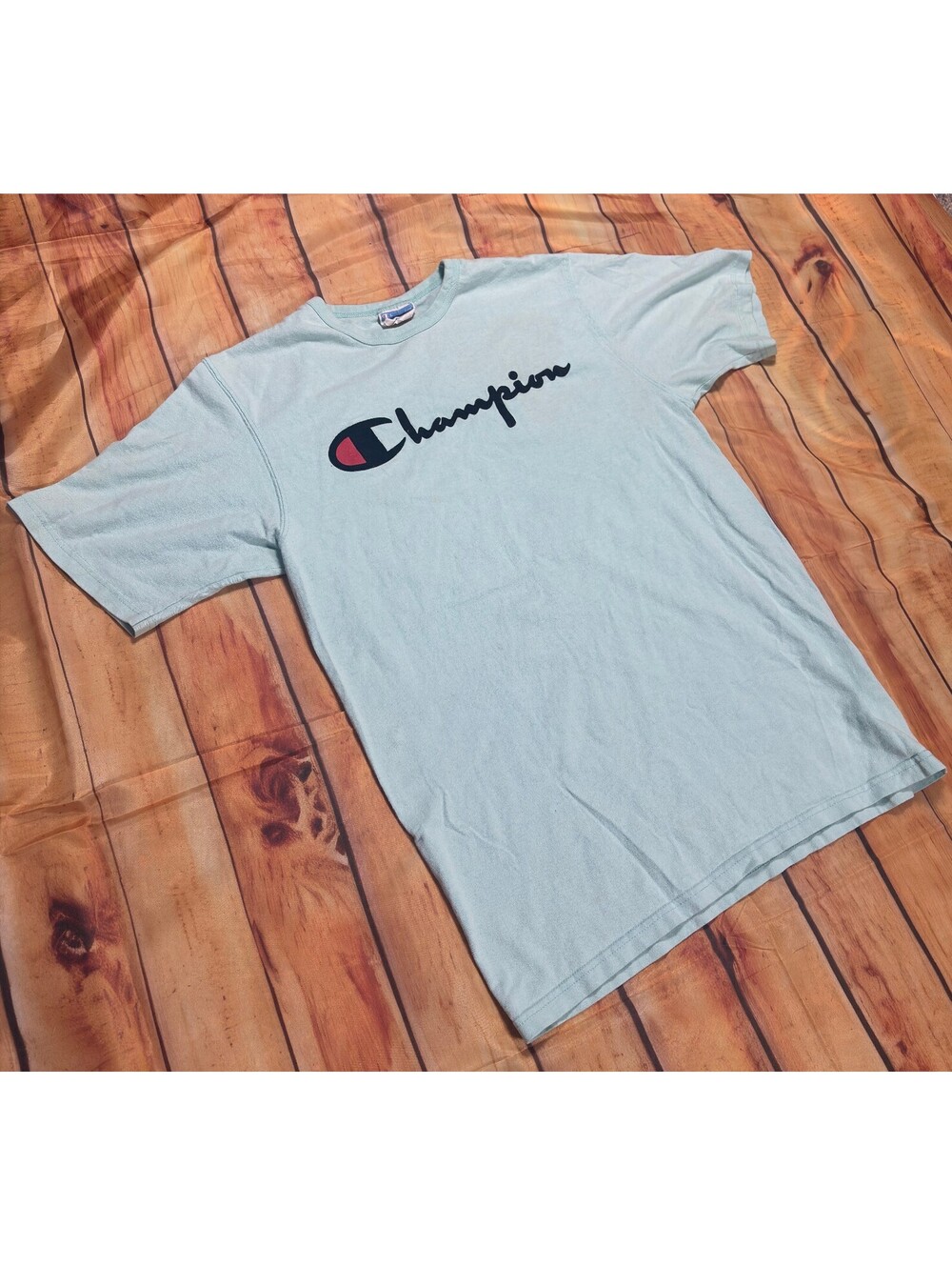 Champion Light Blue Script Logo T-Shirt